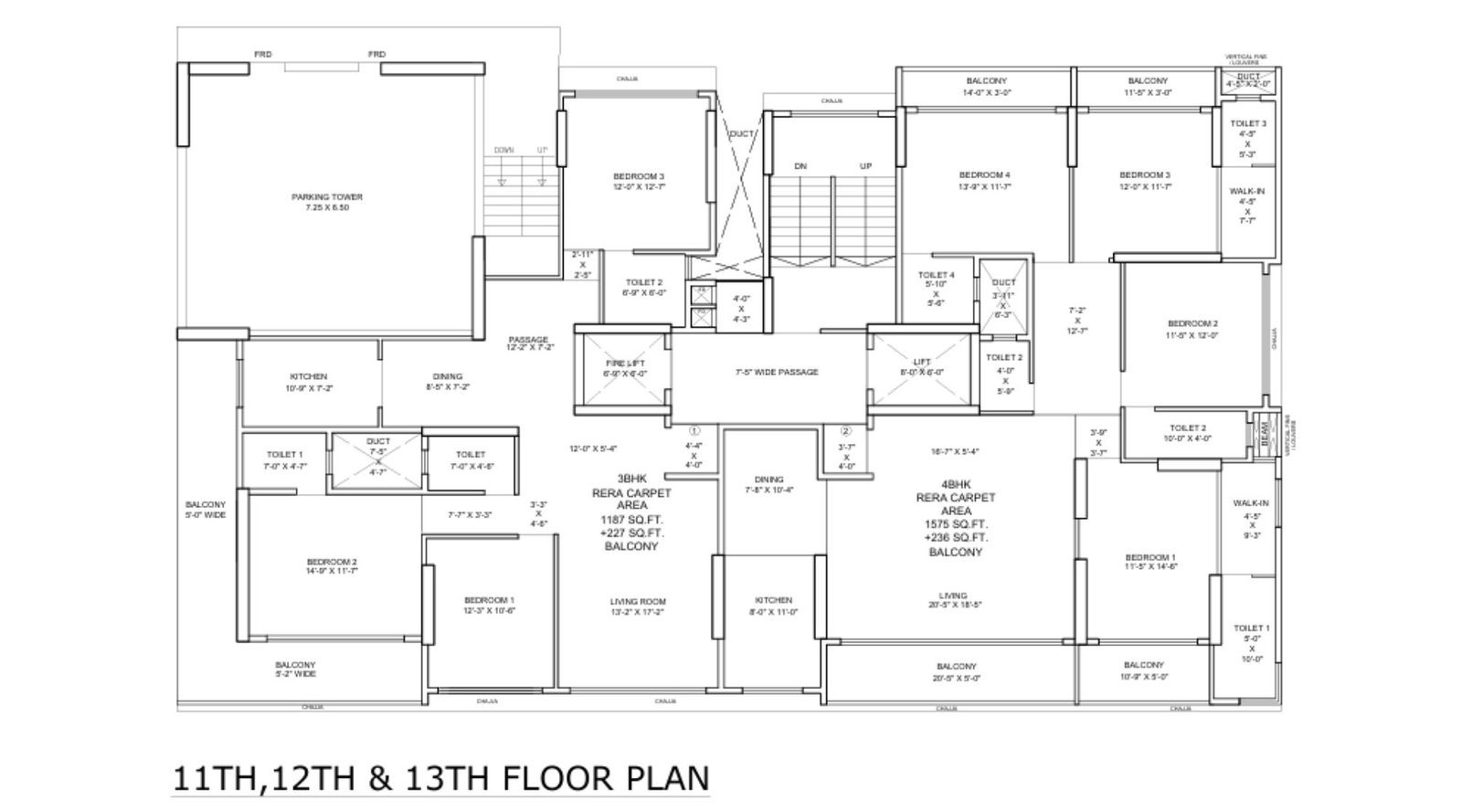 Nirvaana-Greens-11-12-13 floor-Typical-Floor-Plan